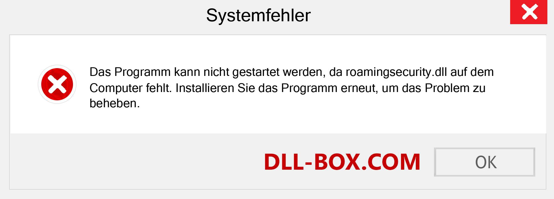 roamingsecurity.dll-Datei fehlt?. Download für Windows 7, 8, 10 - Fix roamingsecurity dll Missing Error unter Windows, Fotos, Bildern